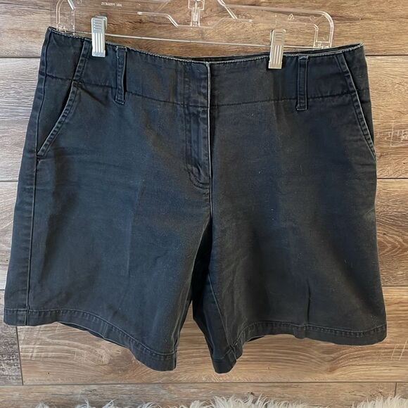 LIZ CLAIBORNE Ladies Black Cotton Wide Leg Shorts Size 10 - Picture 3 of 6